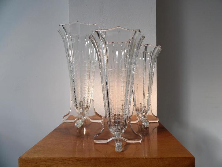 Art Deco Val st Lambert Vazen Set Montesquieu, Antiek en Kunst, Antiek | Vazen, Ophalen of Verzenden