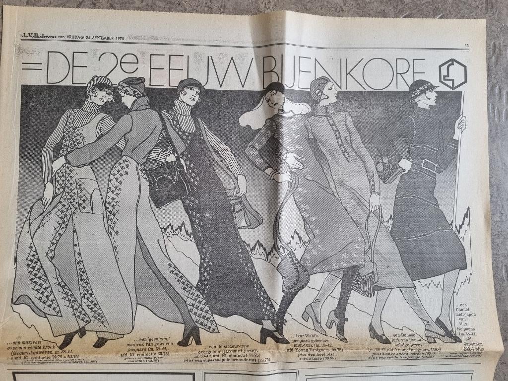 Grote advertentie Bijenkorf (1970), Ophalen of Verzenden, 1960 tot 1980, Knipsel(s)