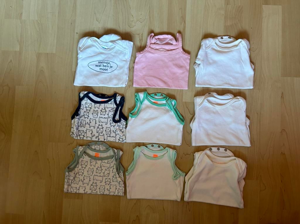 9 rompers korte/zonder mouw - HEMA, Zeeman, Menzis, Ophalen of Verzenden, Zo goed als nieuw, Jongetje of Meisje