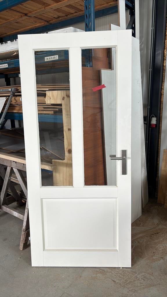 Opdekdeur facet glas, Ophalen, Binnendeur, 200 tot 215 cm, Glas