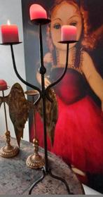 Antieke kandelaar gietijzer, Antiek en Kunst, Ophalen of Verzenden, Koper of Brons