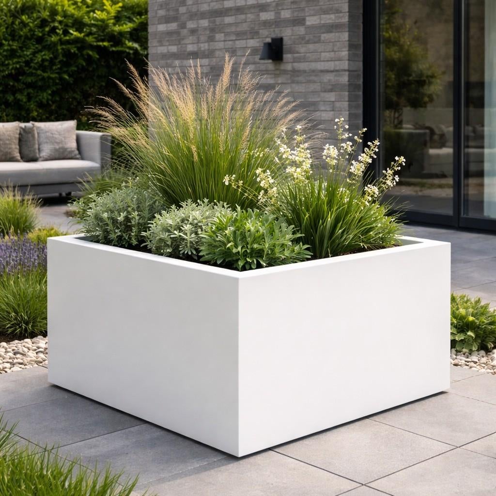 Bloembak met poedercoating, Tuin en Terras, Ophalen, Nieuw, Metaal