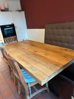 Eettafel mangohout 90 x 1.80 m, Ophalen, 50 tot 100 cm, Zo goed als nieuw, Vijf personen of meer