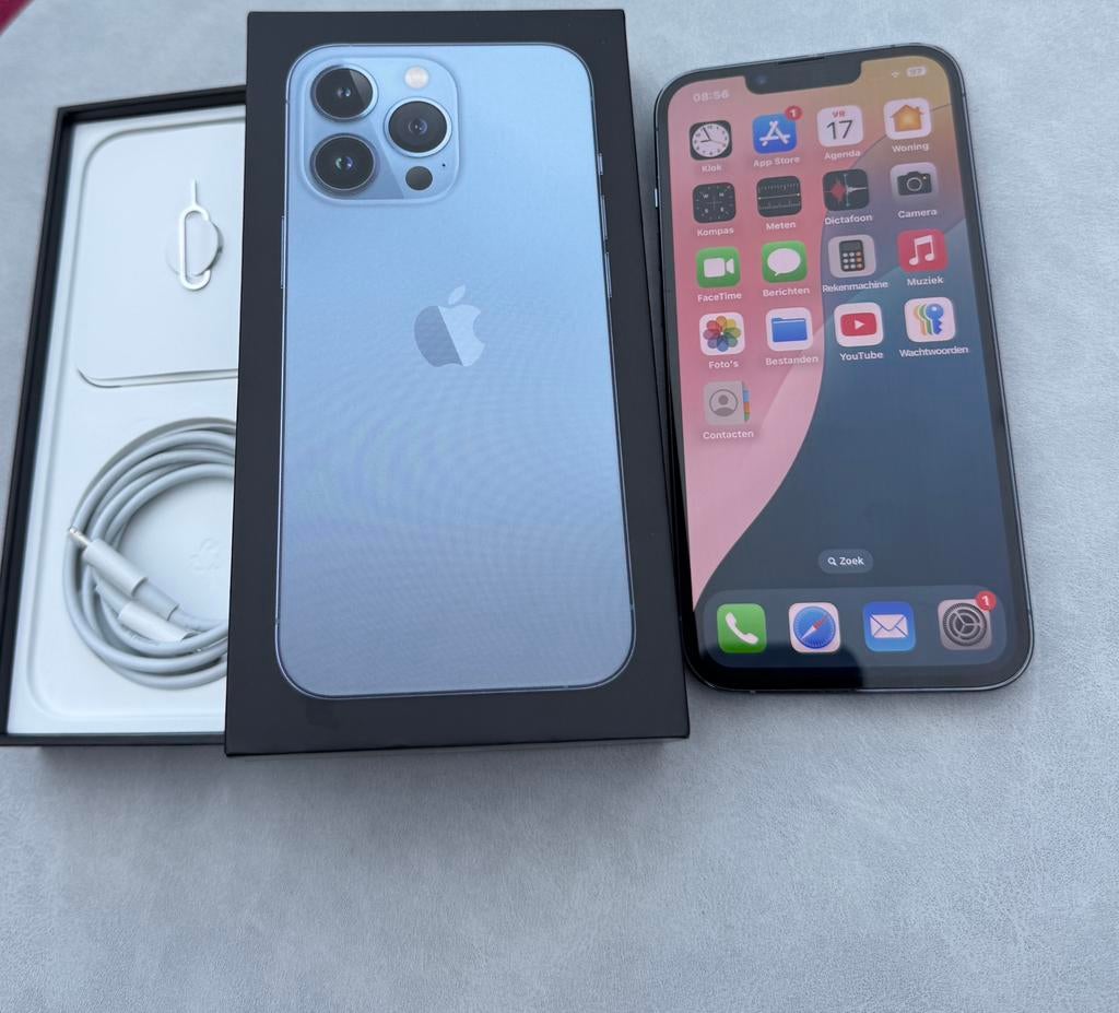 Iphone 13 Pro nog in prima staat, Telecommunicatie, Mobiele telefoons | Apple iPhone, Ophalen, 128 GB, Blauw, Zo goed als nieuw