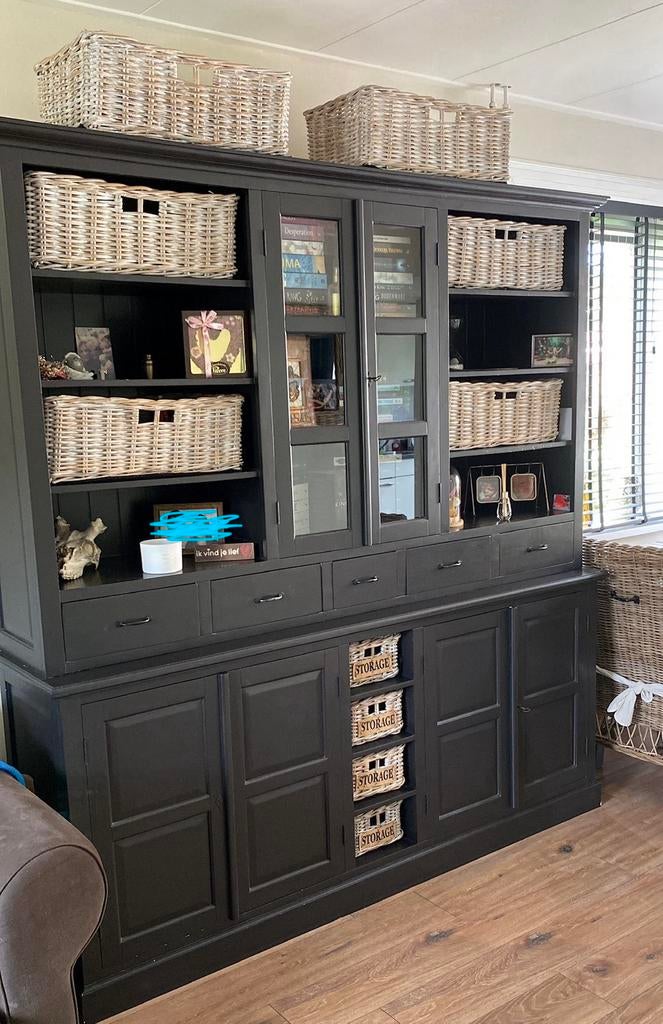 Grote buffetkast met manden, lades en kastdeurtjes, Huis en Inrichting, Kasten | Buffetkasten, Ophalen, Gebruikt, 200 cm of meer