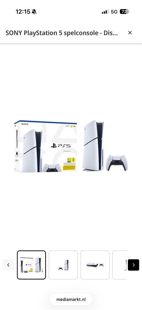 Ps5 Slim Disc Edition 1TB met 2 controllers.    (Met bon), Spelcomputers en Games, Spelcomputers | Sony PlayStation 5, Zo goed als nieuw