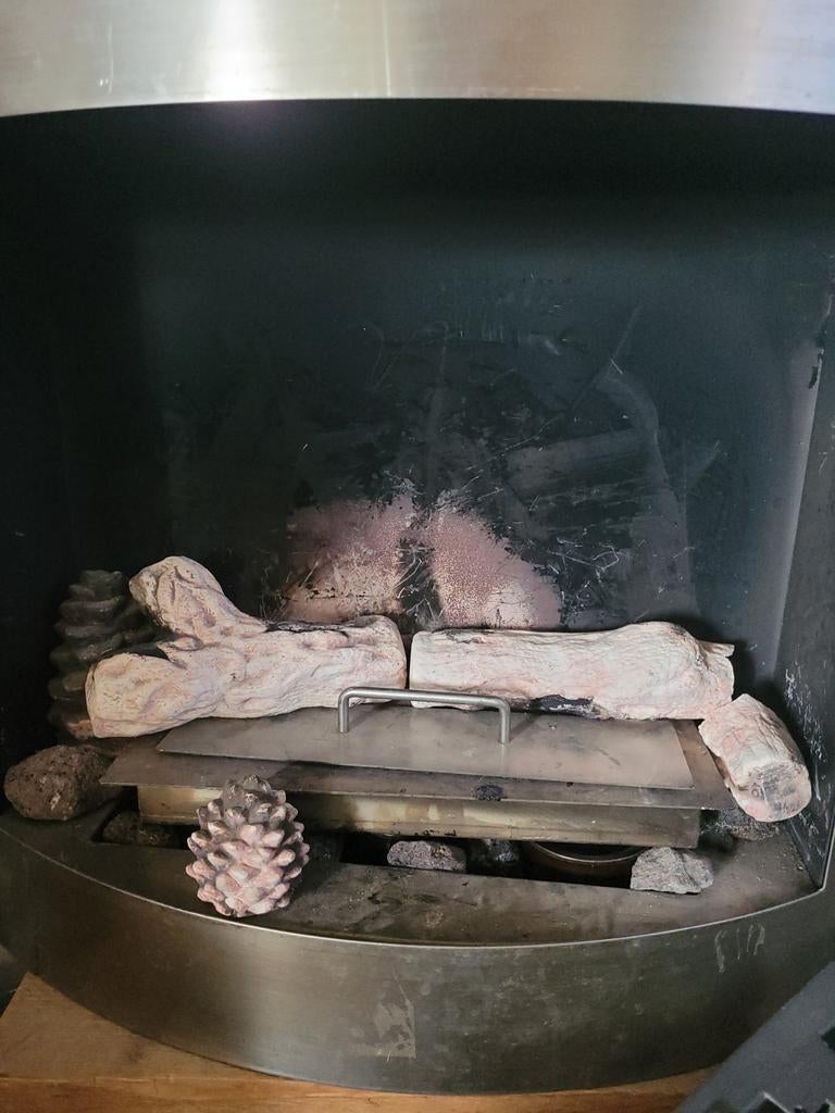 Gelkacheltje met blokken - Hangend of staand te plaatsen, Ophalen of Verzenden, Gebruikt, Hangende haard, Gelhaard