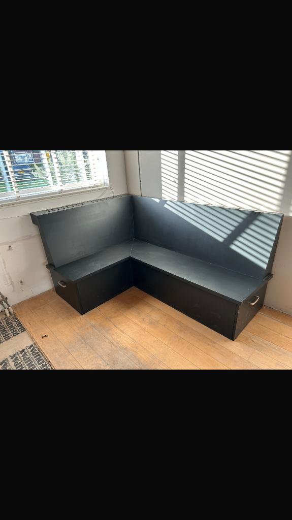 Houten hoekbank, Ophalen, Gebruikt, Hout, Handgemaakt