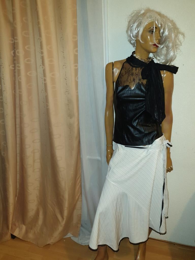 Stijlvolle Zwart-Witte Rok met Streepjespatroon watcher 42, Kleding | Dames, Rokken, Wit, Maat 42/44 (L), Ophalen of Verzenden