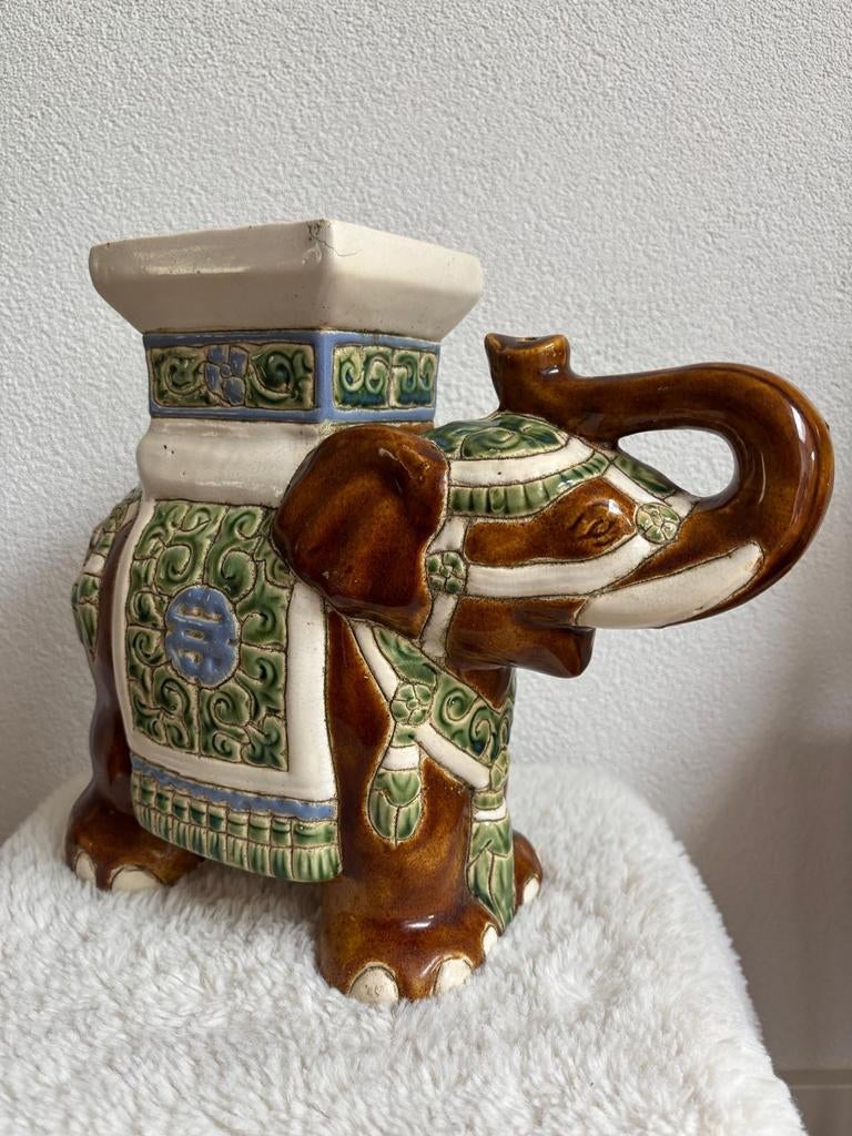Plantentafel olifant keramiek vintage, Antiek en Kunst, Ophalen of Verzenden