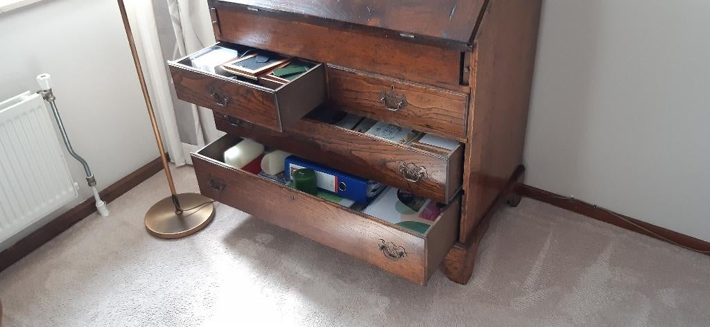 Oud Engels 18e eeuw secretaire, Ophalen, Gebruikt, Antiek. landelijk