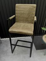 Barkruk Lizzy zwart metaal - groen stof (leenbakker), Ophalen, 60 tot 90 cm, Zo goed als nieuw, 1 kruk