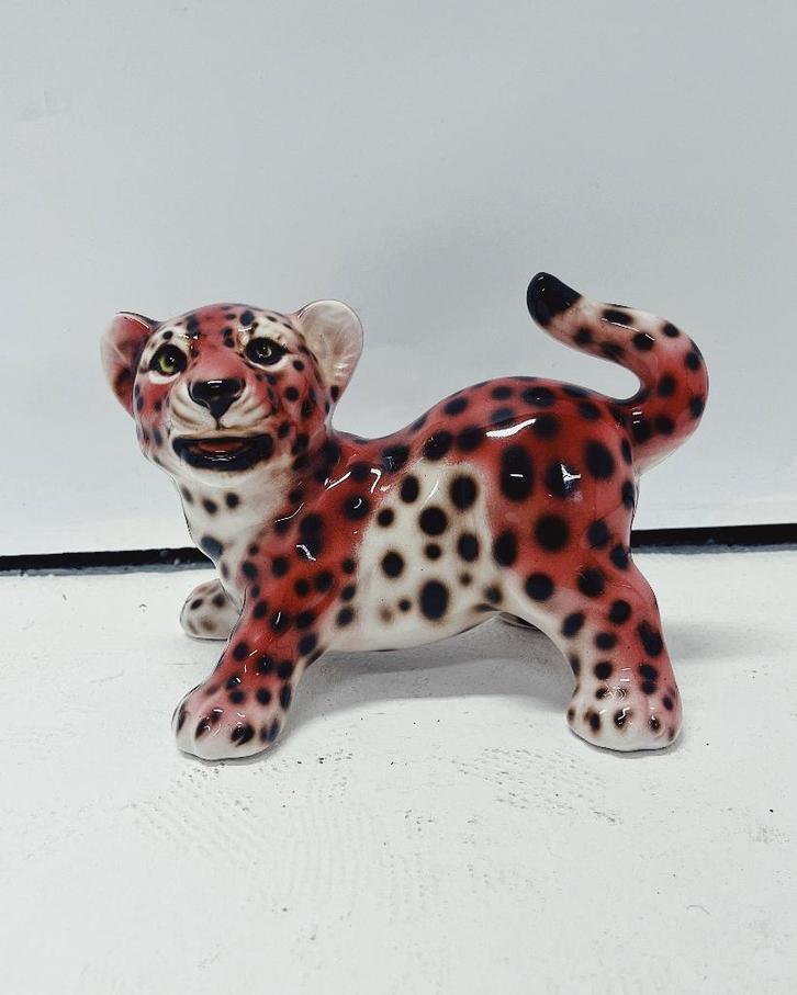 Luipaard Welp Beeld Keramiek, Verzamelen, Beelden en Beeldjes, Nieuw, Dier, Ophalen of Verzenden