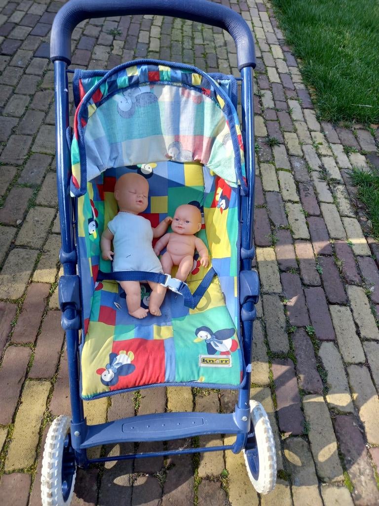 poppenwagen van het merk Knorr met 2 poppen, Ophalen, Gebruikt, Jongen of Meisje