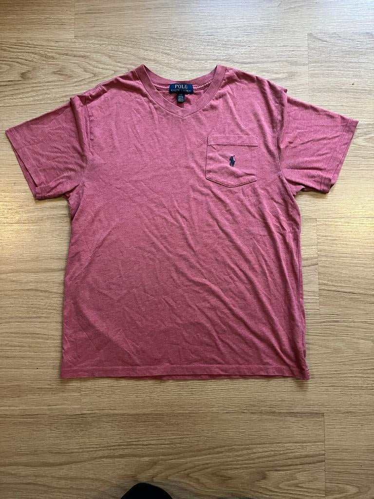 Polo Ralph Lauren T-shirt V-hals maat 164/176, Ophalen of Verzenden, Gebruikt, Jongen, Shirt of Longsleeve