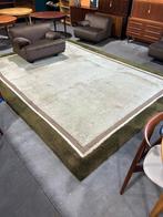3x4m Wollen vloerkleed groene rand vintage mid-century, Ophalen, -, -, 200 cm of meer