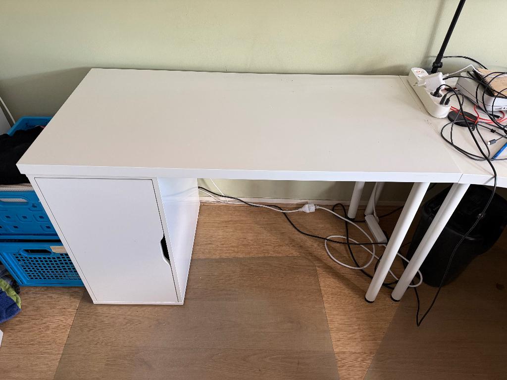 Bureau Linnmon 120x60 & Alex kastje (IKEA), Huis en Inrichting, Bureaus, 120 cm, Hout, Zo goed als nieuw, IKEA