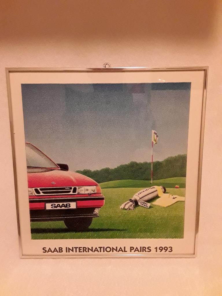 Saab international Pairs 1993 in aluminium lijst, Auto diversen, Overige Auto diversen, Ophalen