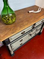 Stevige vintage houten ladekast met afsluitbare lades, Ophalen, Gebruikt, 100 tot 150 cm, 3 of 4 laden