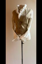 Pauw 2 38-40/42 linnen gilet beige ruit, Verzenden, Zo goed als nieuw, Maat 38/40 (M), Beige