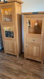 Licht eikenhouten dranken kast voor flessen en glazen, Ophalen, Gebruikt, Eikenhout, 50 tot 100 cm