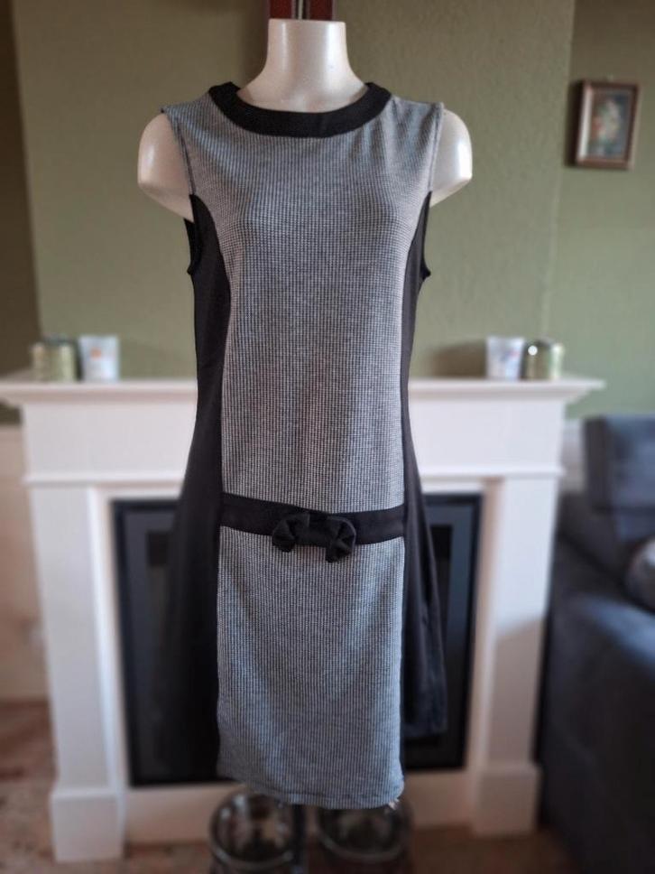 Mademoiselle Yeye zwart wit ruit jurk XL, Kleding | Dames, Jurken, Zo goed als nieuw, Maat 46/48 (XL) of groter, Zwart, Knielengte