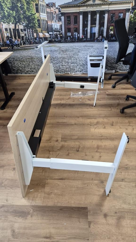 5x Wit frame voor bureau, Huis en Inrichting, Tafels | Eettafels, Ophalen, Gebruikt