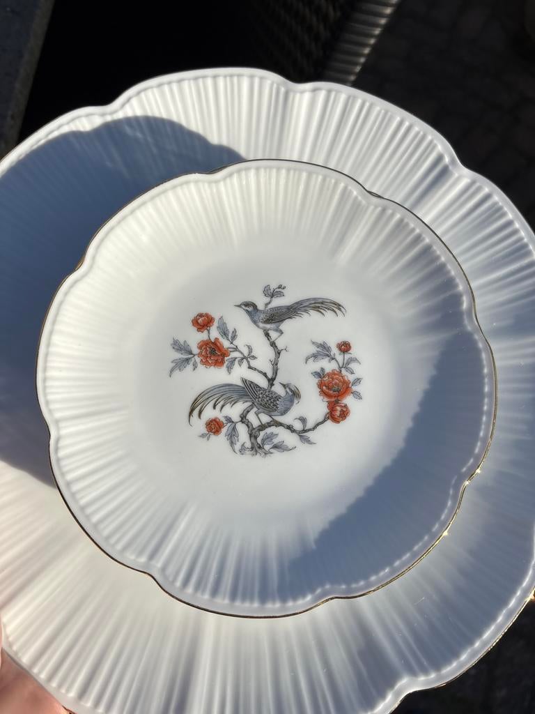 12 Vintage AK Kaiser Porseleinen bordjes met Vogeldecor, Ophalen of Verzenden