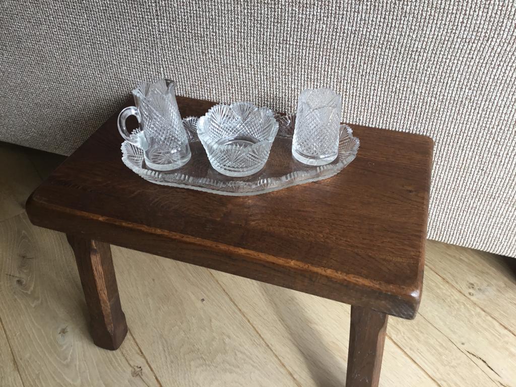 Suikerbakje en melkkannetje en lepelvaasje en onderblad, Ophalen of Verzenden