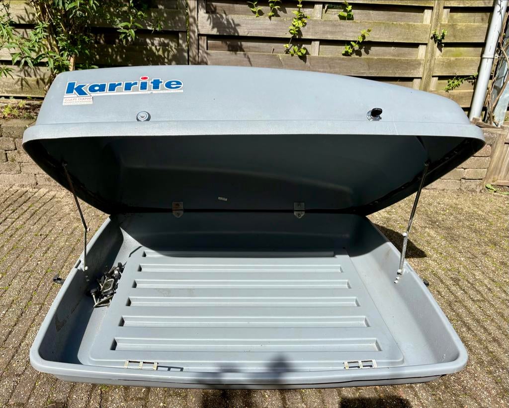Karrite dakkoffer, klein model incl sleutel, Auto diversen, Dakkoffers, Gebruikt, Ophalen