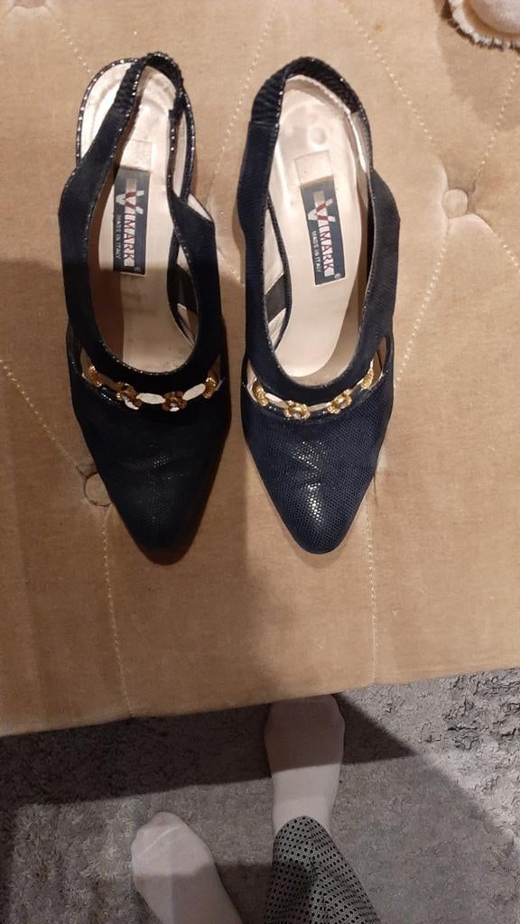 Blauwe slingbacks slangenleer mt 37 - Italiaanse schoenen, Kleding | Dames, Schoenen, Pumps, Blauw, Italiaans, Ophalen of Verzenden