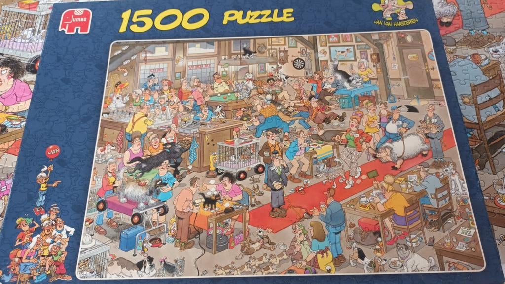 Hondenshow jan van haasteren 1500 stukjes, Ophalen of Verzenden, 500 t/m 1500 stukjes, Zo goed als nieuw