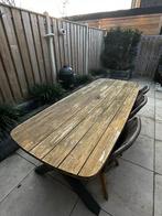 Teakhouten tuintafel + bank, Ophalen, Gebruikt, Rechthoekig, Teakhout
