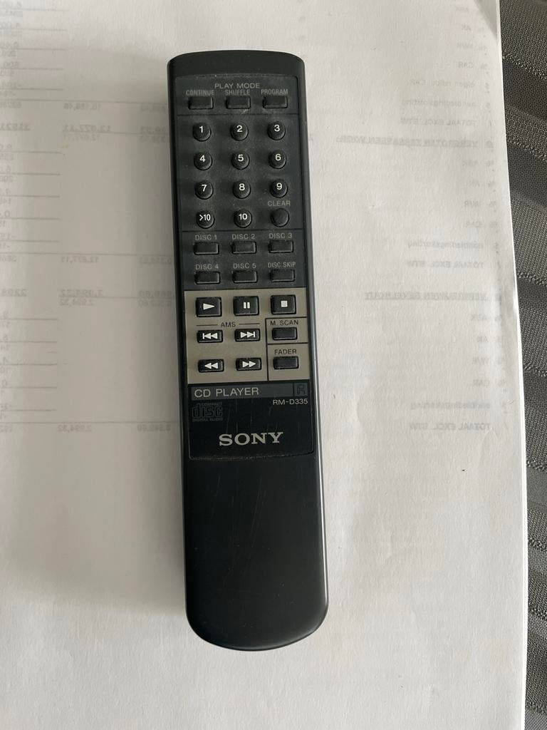 Sony RM-D335 CD Speler Afstandsbediening, Audio, Tv en Foto, Afstandsbedieningen, Ophalen, Gebruikt