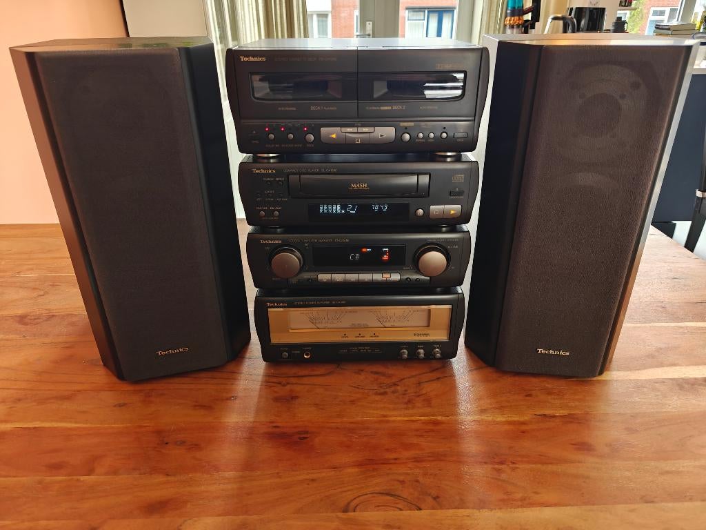 Technics CA1080 stereo set met speakers – vintage hifi, Ophalen, Cassettedeck, Overige merken, Losse componenten