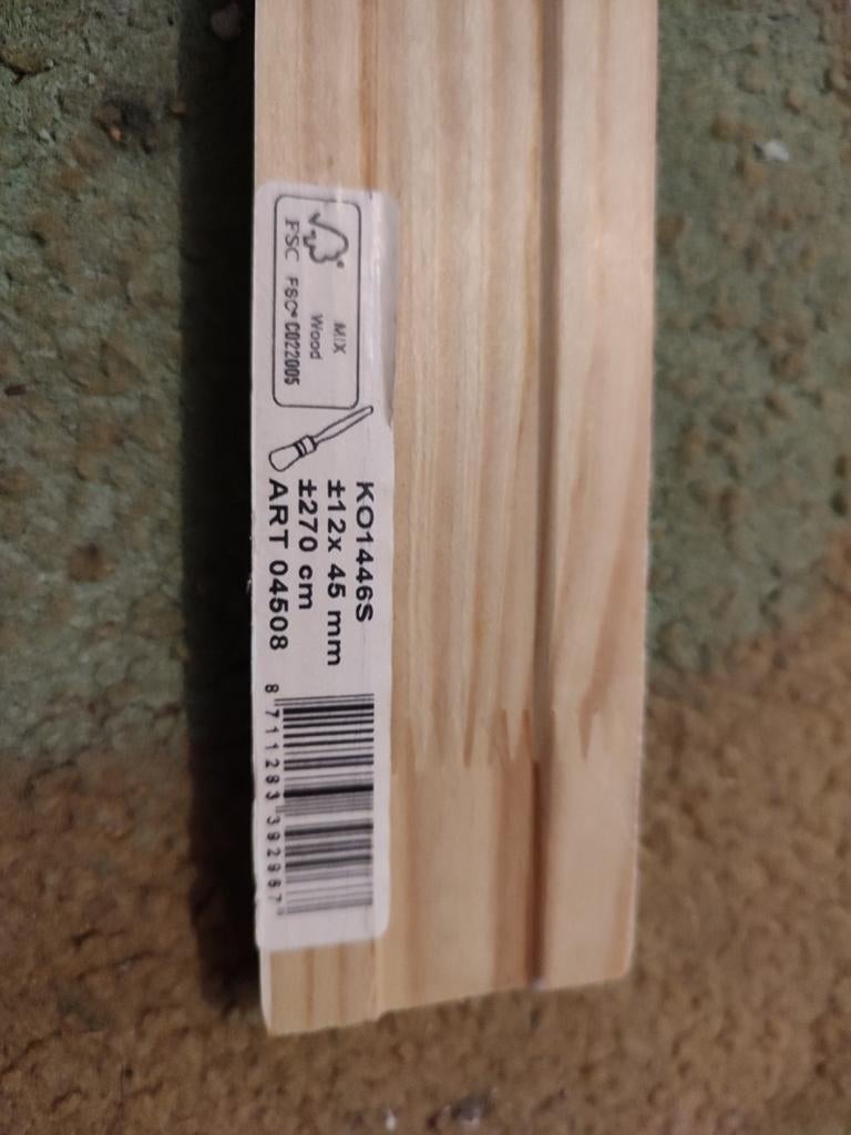 Architraaf 6 st - 12x45 mm, 270 cm lang, Doe-het-zelf en Verbouw, Minder dan 25 mm, Nieuw, Ophalen of Verzenden, 250 tot 300 cm