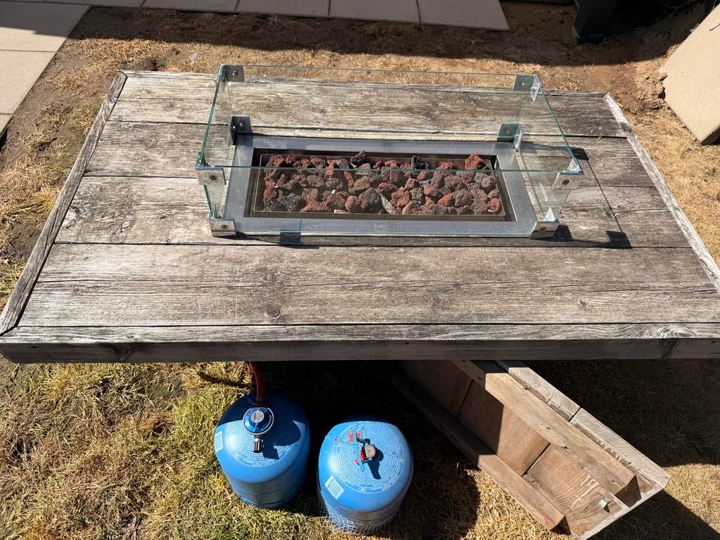 Vuurtafel hout op gas - Ophalen, Tuin en Terras, Vuurtafels, Ophalen, Gebruikt