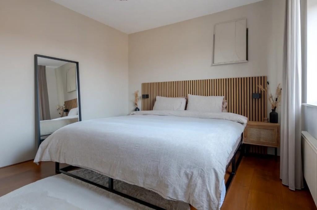 Metalen bed en matras - 180 x 200, Ophalen, Zwart, Tweepersoons, Zo goed als nieuw