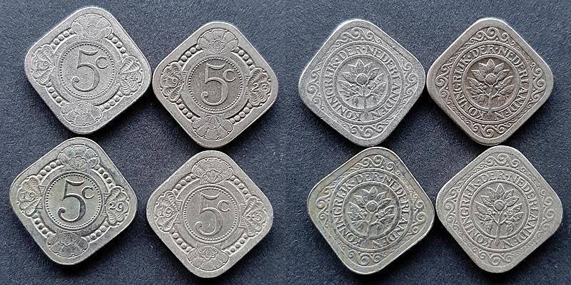 4 vierkante stuivers 2, Postzegels en Munten, Munten | Nederland, Verzenden, Koningin Wilhelmina, 5 cent