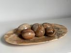 Decoratieve onyx schaal met 6 onyx eieren, Ophalen, Gebruikt, Schaal, Ovaal