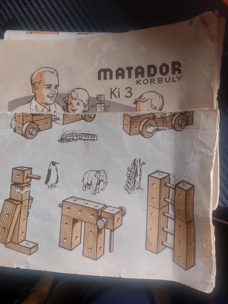 Matador bouwstenen, Ophalen, Gebruikt, Houten stempel