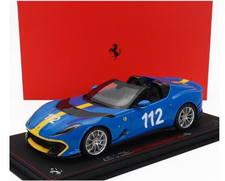 BBR Ferrari 812 Competizione A Spider #112 2022 met Vitrine, Hobby en Vrije tijd, Modelauto's | 1:18, Nieuw, Auto, Overige merken
