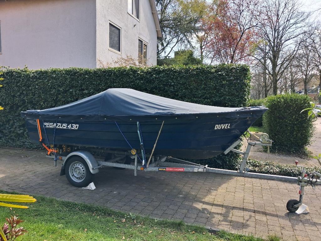 Pegazus 430 Fisher sloep met trailer voor euro 2500, Ophalen, 10 tot 30 pk, Gebruikt, 3 tot 6 meter