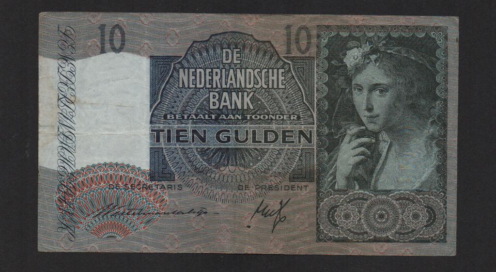 10 Gulden Bankbiljet 1940 Zeer Fraai Biljet Trip, Postzegels en Munten, Bankbiljetten | Nederland, Ophalen of Verzenden, 10 gulden