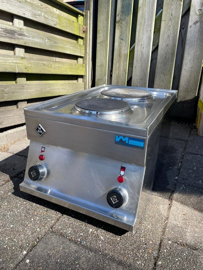 MKN horeca kookplaat 2 pits, professioneel RVS krachtstroom, Gebruikt, Ophalen of Verzenden, Gas, Vrijstaand