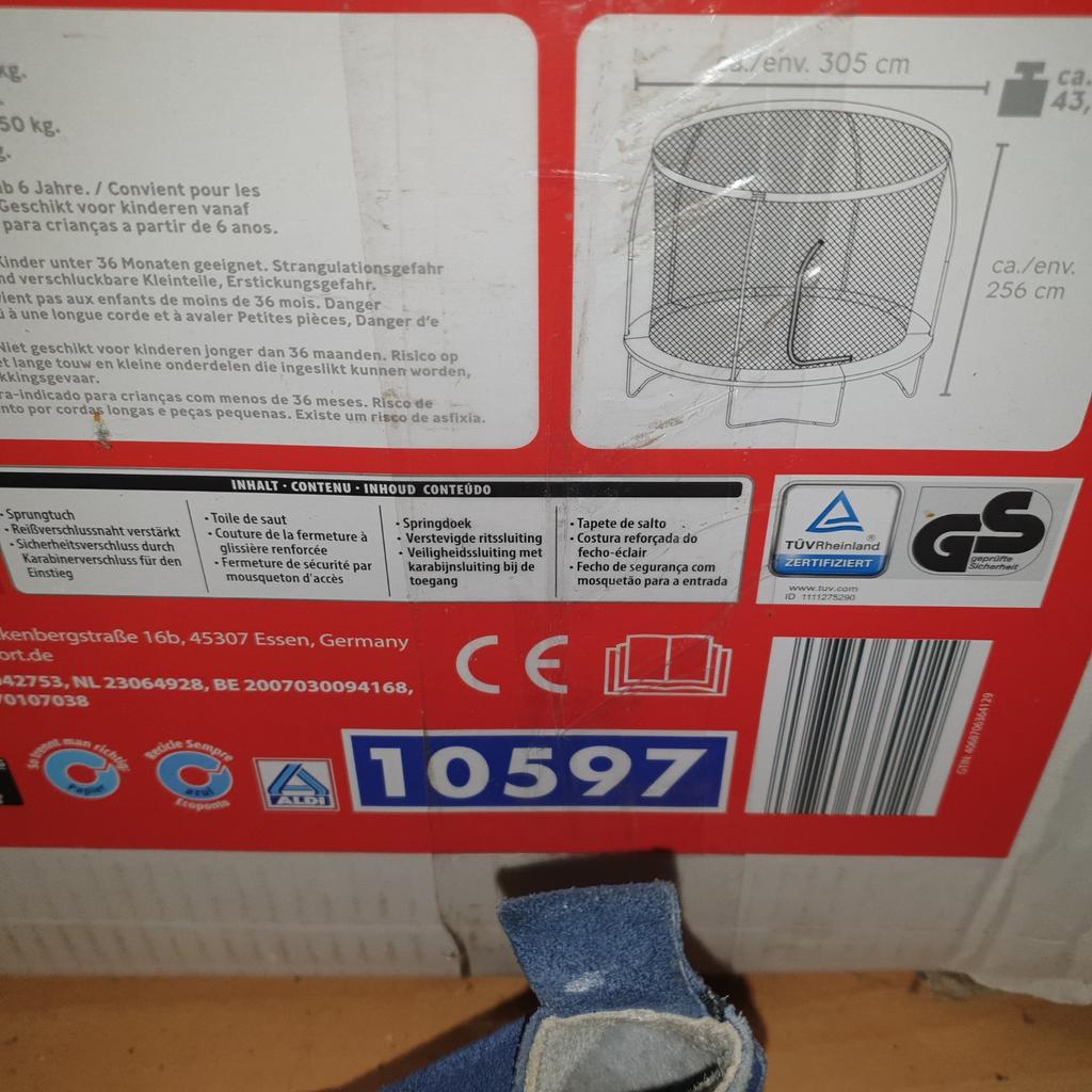Aldi Tuintrampoline (model 10597) met veiligheidsnet - 305cm, Kinderen en Baby's, Ophalen of Verzenden, Nieuw