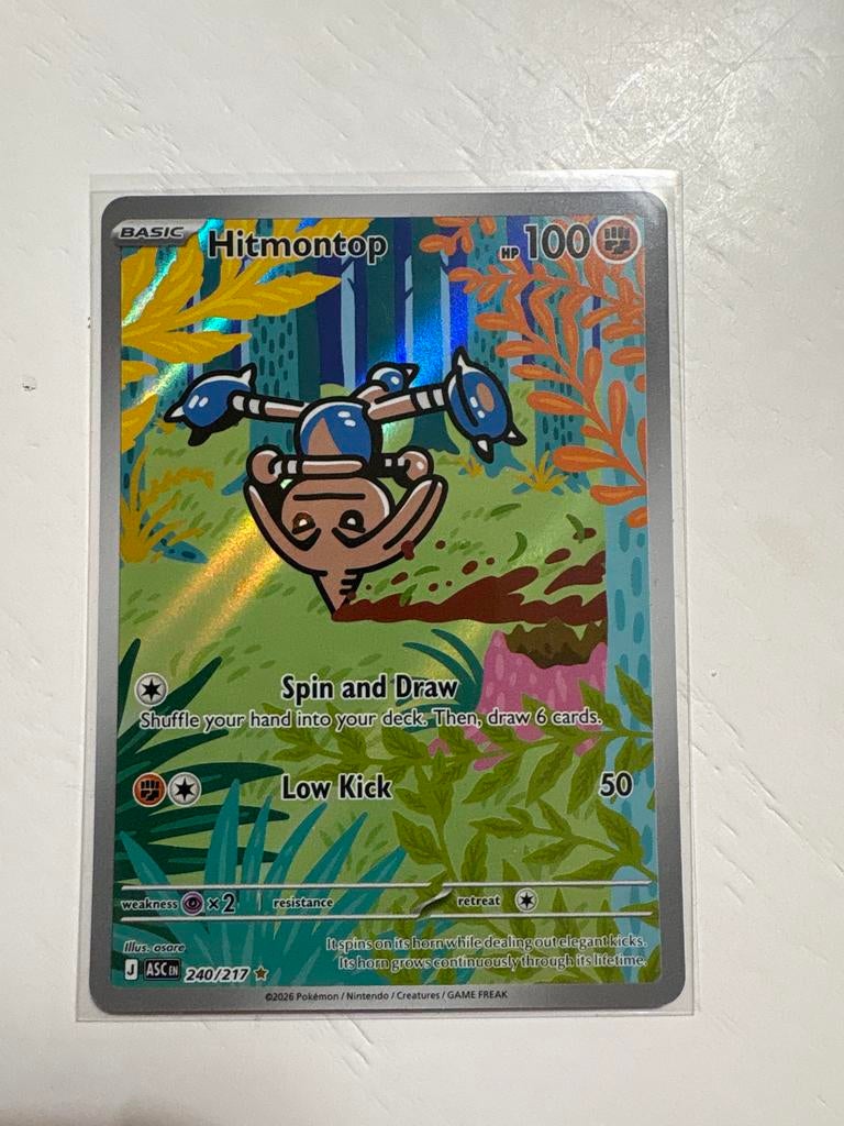 Hitmontop ASCEN 240/217 - Pokémonkaart, Ophalen of Verzenden, Zo goed als nieuw, Losse kaart, Foil