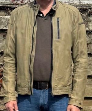 Cast Iron leren jas XL groen, Ophalen of Verzenden, Zo goed als nieuw, Maat 56/58 (XL), Groen