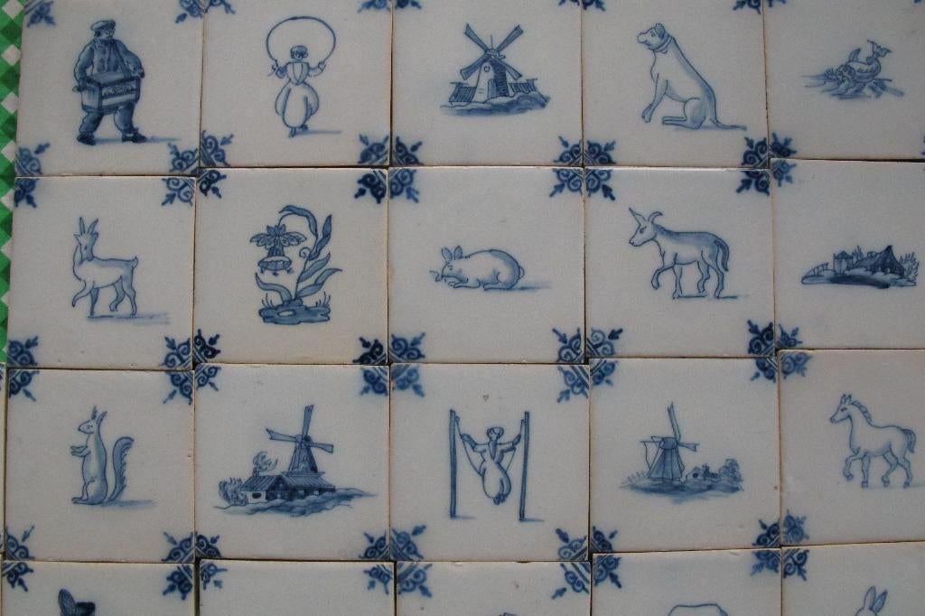 Makkumer aardewerk tegeltjes, Antiek en Kunst, Antiek | Wandborden en Tegels, Ophalen of Verzenden