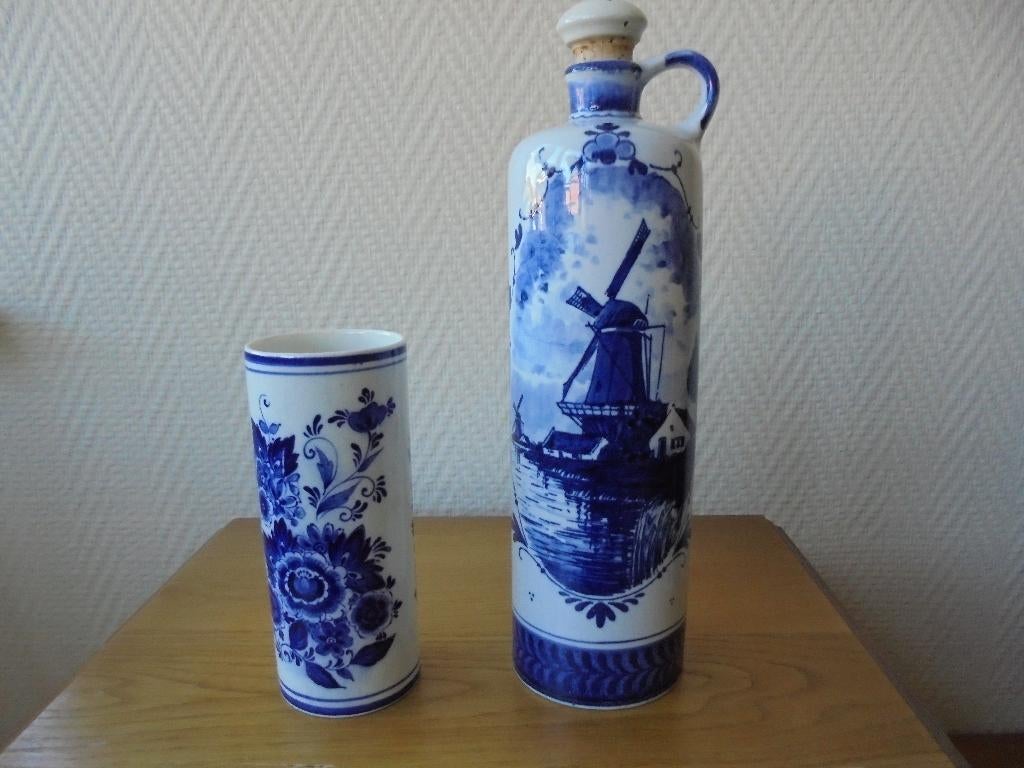 Delfs blauwe kruik en vaasje, Antiek en Kunst, Ophalen of Verzenden